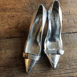 Sophie Italy Silver Metallic Heels 37